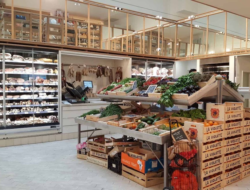 grocery store shop market supermarket shelf