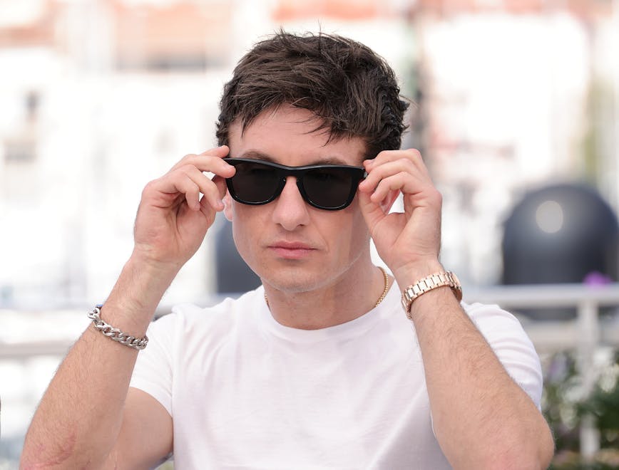 cannes accessories sunglasses finger person bracelet adult male man head face