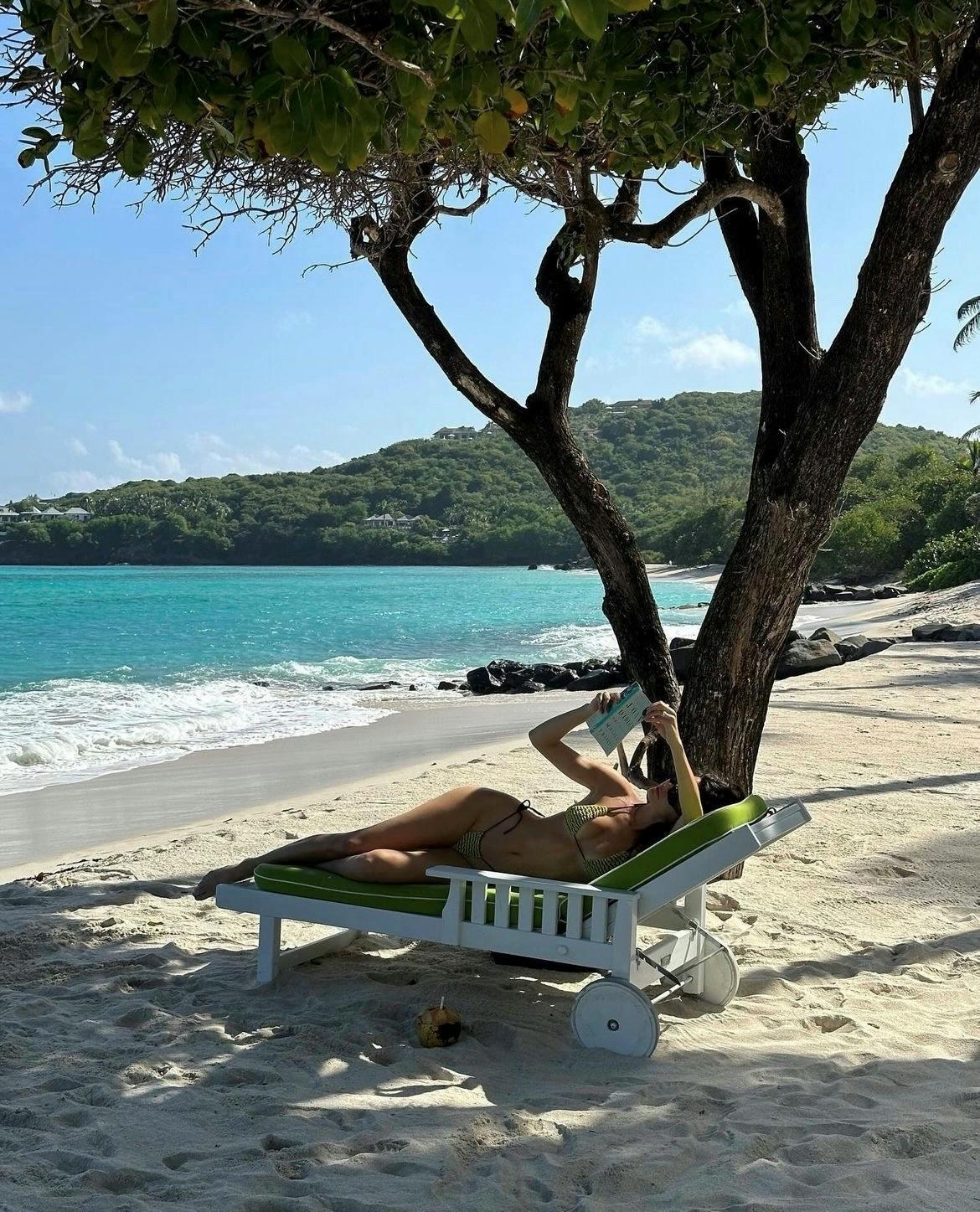 person fun vacation sunbathing