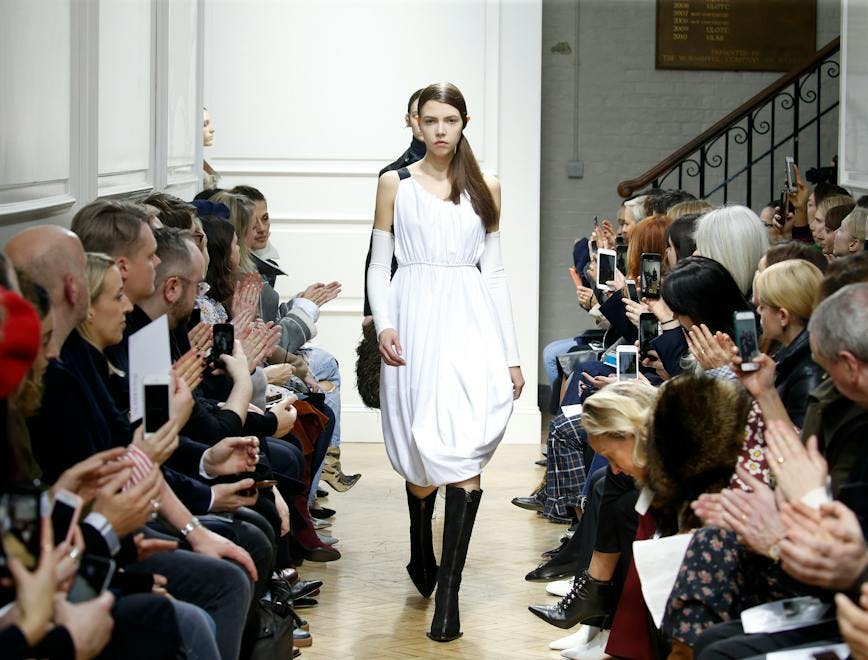 jw_anderson_ ready to wear fall winter 2017 london fashion week february 2017 person human clothing apparel audience crowd sitting