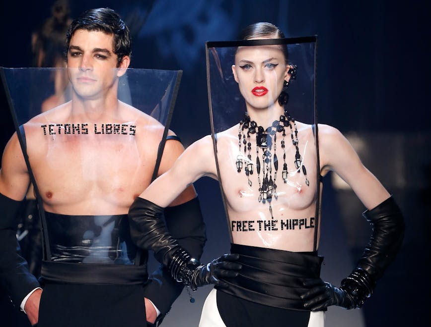 jean paul gaultier _haute couture fall winter 2018-ed19 _paris couture july 2018_ person human clothing apparel fashion