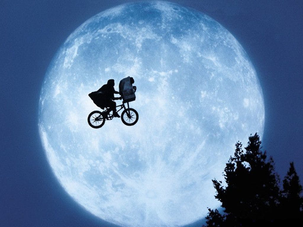 nature bicycle vehicle transportation outdoors person wheel moon outer space night
