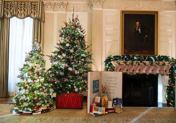 white house 117th congress decorations holidays at the white house chistmas decor lights holiday gingerbread white house state dining room washington dc person man adult male christmas decorations festival christmas christmas tree