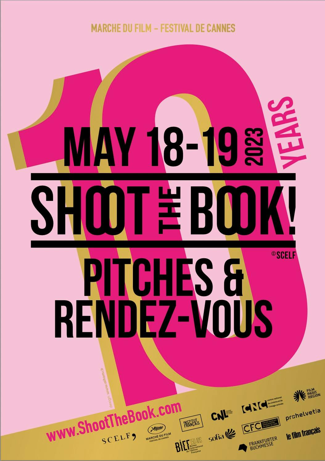 L'affiche officielle de l'initiative Shoot the Book, qui fête ses 10 ans à Cannes.